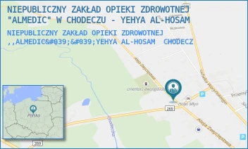 NIEPUBLICZNY ZAKŁAD OPIEKI ZDROWOTNEJ ,,ALMEDIC''YEHYA AL-HOSAM - NIEPUBLICZNY ZAKŁAD OPIEKI ZDROWOTNEJ "ALMEDIC" W CHODECZU - YEHYA AL-HOSAM - ALEJA ZWYCIĘSTWA 26,  CHODECZ