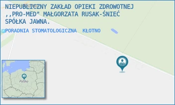PORADNIA STOMATOLOGICZNA - NIEPUBLICZNY ZAKŁAD OPIEKI ZDROWOTNEJ ,,PRO-MED" MAŁGORZATA RUSAK-ŚNIEĆ SPÓŁKA JAWNA. - 111,  KŁOTNO