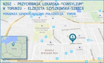 PORADNIA GINEKOLOGICZNO-POŁOŻNICZA - NZOZ - PRZYCHODNIA LEKARSKA "CONSYLIUM" W TORUNIU - ELŻBIETA SZYSZKOWSKA-SINICA - FAŁATA 36/46,  TORUŃ