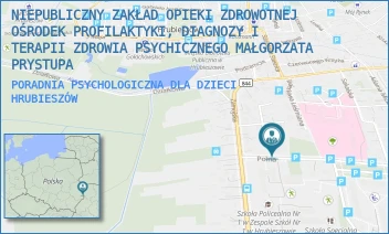 PORADNIA PSYCHOLOGICZNA DLA DZIECI - NIEPUBLICZNY ZAKŁAD OPIEKI ZDROWOTNEJ OŚRODEK PROFILAKTYKI, DIAGNOZY I TERAPII ZDROWIA PSYCHICZNEGO MAŁGORZATA PRYSTUPA - ZAMOJSKA 12,  HRUBIESZÓW