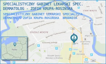 SPECJALISTYCZNY GABINET LEKARSKI SPECJALISTA DERMATOLOG ZOFIA KRUPA-ROSIŃSKA - SPECJALISTYCZNY GABINET LEKARSKI SPEC. DERMATOLOG - ZOFIA KRUPA-ROSIŃSKA - PIWNA 5,  BRODNICA