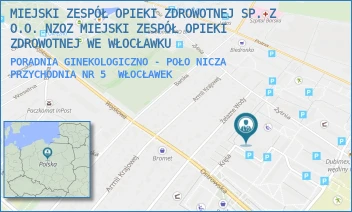 PORADNIA GINEKOLOGICZNO - POŁONICZA PRZYCHODNIA NR 5 - MIEJSKI ZESPÓŁ OPIEKI ZDROWOTNEJ SP. Z O.O. NZOZ MIEJSKI ZESPÓŁ OPIEKI ZDROWOTNEJ WE WŁOCŁAWKU - YTNIA 55,  WŁOCŁAWEK
