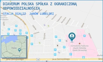 STACJA DIALIZ - DIAVERUM POLSKA SPÓŁKA Z OGRANICZONĄ ODPOWIEDZIALNOŚCIĄ - JANA ZAMOYSKIEGO 149,  JANÓW LUBELSKI
