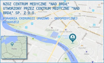 PORADNIA CHIRURGII URAZOWO - ORTOPEDYCZNEJ - NZOZ CENTRUM MEDYCZNE "NAD BRDĄ" UTWORZONY PRZEZ CENTRUM MEDYCZNE "NAD BRDĄ" SP. Z O.O. - DWORCOWA 63,  BYDGOSZCZ