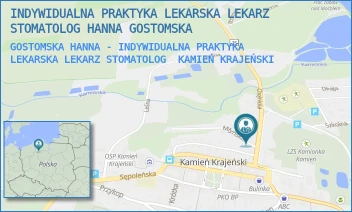 GOSTOMSKA HANNA - INDYWIDUALNA PRAKTYKA LEKARSKA LEKARZ STOMATOLOG - INDYWIDUALNA PRAKTYKA LEKARSKA LEKARZ STOMATOLOG HANNA GOSTOMSKA - CHOJNICKA 1,  KAMIEŃ KRAJEŃSKI