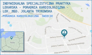 PORADNIA KARDIOLOGICZNA - INDYWIDUALNA SPECJALISTYCZNA PRAKTYKA LEKARSKA - PORADNIA KARDIOLOGICZNA - LEK. MED. JOLANTA TRYKOWSKA - STEFANA ŻEROMSKIEGO 7,  ŚWIECIE