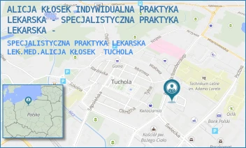 SPECJALISTYCZNA PRAKTYKA LEKARSKA LEK.MED.ALICJA KŁOSEK - ALICJA KŁOSEK INDYWIDUALNA PRAKTYKA LEKARSKA - SPECJALISTYCZNA PRAKTYKA LEKARSKA - - NOWODWORSKIEGO 3D,  TUCHOLA