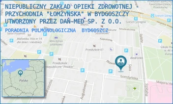 PORADNIA PULMONOLOGICZNA - NIEPUBLICZNY ZAKŁAD OPIEKI ZDROWOTNEJ - PRZYCHODNIA "ŁOMŻYNSKA" W BYDGOSZCZY UTWORZONY PRZEZ DAN-MED SP. Z O.O. - ŁOMŻYŃSKA 51A,  BYDGOSZCZ