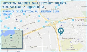 PORADNIA OKULISTYCZNA UL.LEGIONÓW 216B - PRYWATNY GABINET OKULISTYCZNY JOLANTA WINCZAKIEWICZ OKO MEDICA - LEGIONÓW 216B,  TORUŃ