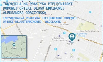 INDYWIDUALNA PRAKTYKA PIELĘGNIARKI DOMOWEJ OPIEKI DŁUGOTERMINOWEJ - INDYWIDUALNA PRAKTYKA PIELĘGNIARKI DOMOWEJ OPIEKI DŁUGOTERMINOWEJ ALEKSANDRA GÓRCZYŃSKA - ZBIEGNIEWSKIEJ 13/2,  WŁOCŁAWEK