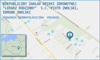 PORADNIA DERMATOLOGICZNA - NIEPUBLICZNY ZAKŁAD OPIEKI ZDROWOTNEJ "LEKARZ RODZINNY"  S.C. PIOTR ZWOLSKI, EDMUND ZWOLSKI - RUMIANKOWA 6,  KRAŚNIK