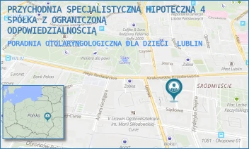 PORADNIA OTOLARYNGOLOGICZNA DLA DZIECI - PRZYCHODNIA SPECJALISTYCZNA HIPOTECZNA 4 SPÓŁKA Z OGRANICZONĄ ODPOWIEDZIALNOŚCIĄ - HIPOTECZNA 4,  LUBLIN
