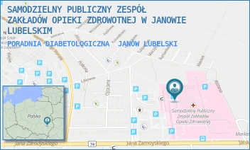 PORADNIA DIABETOLOGICZNA - SAMODZIELNY PUBLICZNY ZESPÓŁ ZAKŁADÓW OPIEKI ZDROWOTNEJ W JANOWIE LUBELSKIM - JANA ZAMOYSKIEGO 149,  JANÓW LUBELSKI