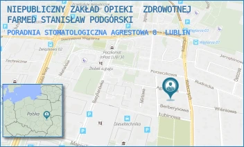 PORADNIA STOMATOLOGICZNA AGRESTOWA 8 - NIEPUBLICZNY ZAKŁAD OPIEKI  ZDROWOTNEJ FARMED STANISŁAW PODGÓRSKI - AGRESTOWA 8,  LUBLIN