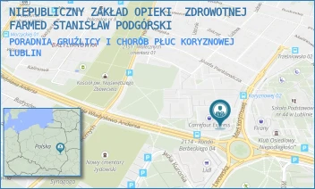 PORADNIA GRUŹLICY I CHORÓB PŁUC KORYZNOWEJ - NIEPUBLICZNY ZAKŁAD OPIEKI  ZDROWOTNEJ FARMED STANISŁAW PODGÓRSKI - KORYZNOWEJ 2G,  LUBLIN