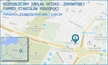 PORADNIA DIABETOLOGICZNA - NIEPUBLICZNY ZAKŁAD OPIEKI  ZDROWOTNEJ FARMED STANISŁAW PODGÓRSKI - KORYZNOWEJ 2G,  LUBLIN
