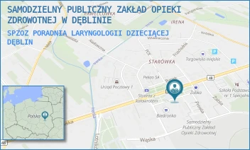 SPZOZ PORADNIA LARYNGOLOGII DZIECIĄCEJ - SAMODZIELNY PUBLICZNY ZAKŁAD OPIEKI ZDROWOTNEJ W DĘBLINIE - RYNEK 14,  DĘBLIN