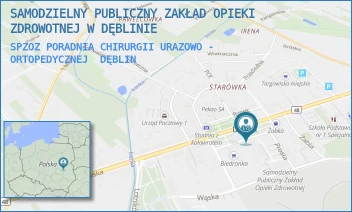 SPZOZ PORADNIA CHIRURGII URAZOWO - ORTOPEDYCZNEJ - SAMODZIELNY PUBLICZNY ZAKŁAD OPIEKI ZDROWOTNEJ W DĘBLINIE - RYNEK 14,  DĘBLIN