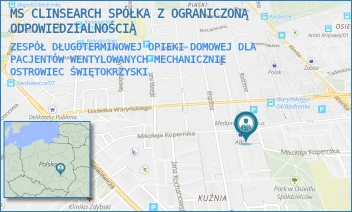 ZESPÓŁ DŁUGOTERMINOWEJ OPIEKI DOMOWEJ DLA PACJENTÓW WENTYLOWANYCH MECHANICZNIE - MS CLINSEARCH SPÓŁKA Z OGRANICZONĄ ODPOWIEDZIALNOŚCIĄ - KOPERNIKA 14,  OSTROWIEC ŚWIĘTOKRZYSKI