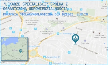 PORADNIA OTOLARYNGOLOGICZNA DLA DZIECI - "LEKARZE SPECJALIŚCI" SPÓŁKA Z OGRANICZONĄ ODPOWIEDZIALNOŚCIĄ - WALLENRODA 15,  LUBLIN