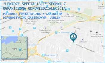 PORADNIA FONIATRYCZNA Z GABINETEM DIAGNOSTYCZNO-ZABIEGOWYM - "LEKARZE SPECJALIŚCI" SPÓŁKA Z OGRANICZONĄ ODPOWIEDZIALNOŚCIĄ - WALLENRODA 15,  LUBLIN