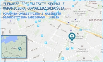PORADNIA OKULISTYCZNA Z GABINETEM DIAGNOSTYCZNO-ZABIEGOWYM - "LEKARZE SPECJALIŚCI" SPÓŁKA Z OGRANICZONĄ ODPOWIEDZIALNOŚCIĄ - TOPOLOWA 7,  LUBLIN