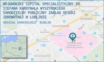 ODDZIAŁ KARDIOLOGII - WOJEWÓDZKI SZPITAL SPECJALISTYCZNY IM. STEFANA KARDYNAŁA WYSZYŃSKIEGO SAMODZIELNY PUBLICZNY ZAKŁAD OPIEKI ZDROWOTNEJ W LUBLINIE - AL. KRAŚNICKA 100,  LUBLIN