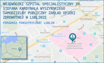 PORADNIA FONIATRYCZNA - WOJEWÓDZKI SZPITAL SPECJALISTYCZNY IM. STEFANA KARDYNAŁA WYSZYŃSKIEGO SAMODZIELNY PUBLICZNY ZAKŁAD OPIEKI ZDROWOTNEJ W LUBLINIE - AL. KRAŚNICKA 100,  LUBLIN