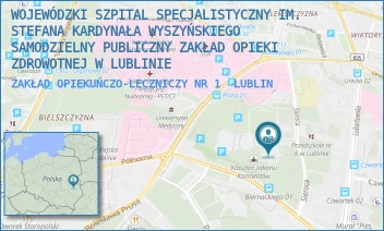 ZAKŁAD OPIEKUŃCZO-LECZNICZY NR 1 - WOJEWÓDZKI SZPITAL SPECJALISTYCZNY IM. STEFANA KARDYNAŁA WYSZYŃSKIEGO SAMODZIELNY PUBLICZNY ZAKŁAD OPIEKI ZDROWOTNEJ W LUBLINIE - MIECZYSŁAWA BIERNACKIEGO 9,  LUBLIN