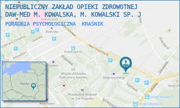 PORADNIA PSYCHOLOGICZNA - NIEPUBLICZNY ZAKŁAD OPIEKI ZDROWOTNEJ DAW-MED M. KOWALSKA, M. KOWALSKI SP. J - ALEJA TYSIĄCLECIA 3B,  KRAŚNIK
