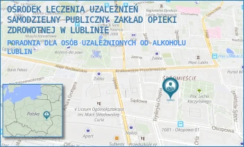PORADNIA DLA OSÓB UZALEŻNIONYCH OD ALKOHOLU - OŚRODEK LECZENIA UZALEŻNIEŃ SAMODZIELNY PUBLICZNY ZAKŁAD OPIEKI ZDROWOTNEJ W LUBLINIE - KARŁOWICZA 1,  LUBLIN