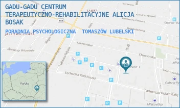PORADNIA PSYCHOLOGICZNA - GADU-GADU CENTRUM TERAPEUTYCZNO-REHABILITACYJNE ALICJA BOSAK - KOŚCIUSZKI 24,  TOMASZÓW LUBELSKI