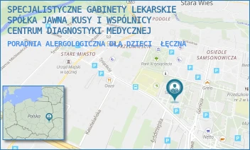 PORADNIA ALERGOLOGICZNA DLA DZIECI - SPECJALISTYCZNE GABINETY LEKARSKIE SPÓŁKA JAWNA KUSY I WSPÓLNICY  CENTRUM DIAGNOSTYKI MEDYCZNEJ - GÓRNICZA 3,  ŁĘCZNA
