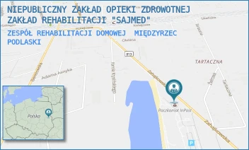 ZESPÓŁ REHABILITACJI DOMOWEJ - NIEPUBLICZNY ZAKŁAD OPIEKI ZDROWOTNEJ ZAKŁAD REHABILITACJI "SAJMED" - ZAHAJKOWSKA 24,  MIĘDZYRZEC PODLASKI