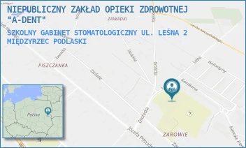 SZKOLNY GABINET STOMATOLOGICZNY UL. LEŚNA 2 - NIEPUBLICZNY ZAKŁAD OPIEKI ZDROWOTNEJ "A-DENT" - LEŚNA 2,  MIĘDZYRZEC PODLASKI
