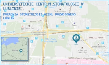 PORADNIA STOMATOLOGII WIEKU ROZWOJOWEGO - UNIWERSYTECKIE CENTRUM STOMATOLOGII W LUBLINIE - DRA WITOLDA CHODŹKI 6,  LUBLIN