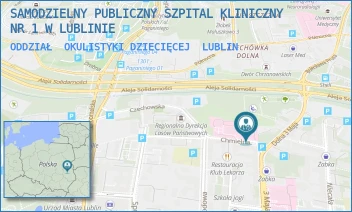 ODDZIAŁ  OKULISTYKI DZIECIĘCEJ - UNIWERSYTECKI SZPITAL KLINICZNY NR 1 W LUBLINIE - CHMIELNA 1,  LUBLIN