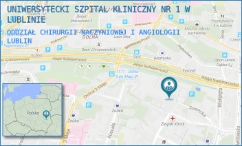 ODDZIAŁ CHIRURGII NACZYNIOWEJ I ANGIOLOGII - UNIWERSYTECKI SZPITAL KLINICZNY NR 1 W LUBLINIE - ALEJA SOLIDARNOŚCI 8,  LUBLIN
