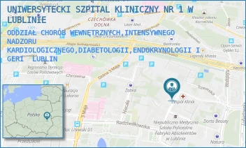 ODDZIAŁ CHORÓB WEWNĘTRZNYCH,INTENSYWNEGO NADZORU KARDIOLOGICZNEGO,DIABETOLOGII,ENDOKRYNOLOGII I GERI - UNIWERSYTECKI SZPITAL KLINICZNY NR 1 W LUBLINIE - STANISŁAWA STASZICA 16,  LUBLIN