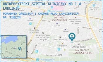 PORADNIA GRUŹLICY I CHORÓB PŁUC LANGIEWICZA 6A - UNIWERSYTECKI SZPITAL KLINICZNY NR 1 W LUBLINIE - MARIANA LANGIEWICZA 6A,  LUBLIN