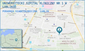 PORADNIA DIABETOLOGICZNA - UNIWERSYTECKI SZPITAL KLINICZNY NR 1 W LUBLINIE - MARIANA LANGIEWICZA 6A,  LUBLIN