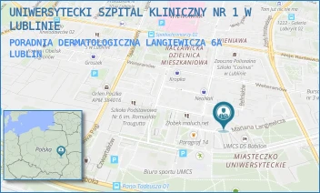 PORADNIA DERMATOLOGICZNA LANGIEWICZA 6A - UNIWERSYTECKI SZPITAL KLINICZNY NR 1 W LUBLINIE - MARIANA LANGIEWICZA 6A,  LUBLIN