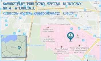 KLINICZNY ODDZIAŁ KARDIOCHIRURGII - UNIWERSYTECKI SZPITAL KLINICZNY NR 4 W LUBLINIE - DR. K. JACZEWSKIEGO 8,  LUBLIN