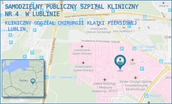 KLINICZNY ODDZIAŁ CHIRURGII KLATKI PIERSIOWEJ - UNIWERSYTECKI SZPITAL KLINICZNY NR 4 W LUBLINIE - DR. K. JACZEWSKIEGO 8,  LUBLIN