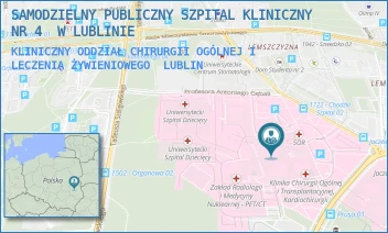 KLINICZNY ODDZIAŁ CHIRURGII OGÓLNEJ I LECZENIA ŻYWIENIOWEGO - UNIWERSYTECKI SZPITAL KLINICZNY NR 4 W LUBLINIE - DR. K. JACZEWSKIEGO 8,  LUBLIN