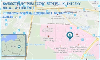 KLINICZNY ODDZIAŁ GINEKOLOGII OPERACYJNEJ - UNIWERSYTECKI SZPITAL KLINICZNY NR 4 W LUBLINIE - DR. K. JACZEWSKIEGO 8,  LUBLIN
