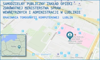 PRACOWNIA TOMOGRAFII KOMPUTEROWEJ - SAMODZIELNY PUBLICZNY ZAKŁAD OPIEKI ZDROWOTNEJ MINISTERSTWA SPRAW WEWNĘTRZNYCH I ADMINISTRACJI W LUBLINIE - GRENADIERÓW 3,  LUBLIN