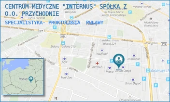 SPECJALISTYKA- PROKTOLOGIA - CENTRUM MEDYCZNE "INTERNUS" SPÓŁKA Z O.O. PRZYCHODNIE - GEN. FIELDORFA NILA 16,  PUŁAWY