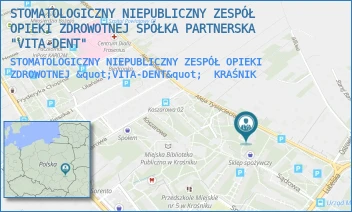 STOMATOLOGICZNY NIEPUBLICZNY ZESPÓŁ OPIEKI ZDROWOTNEJ "VITA-DENT" - STOMATOLOGICZNY NIEPUBLICZNY ZESPÓŁ OPIEKI ZDROWOTNEJ SPÓŁKA PARTNERSKA "VITA-DENT" - AL. 1000 LECIA 3B,  KRAŚNIK