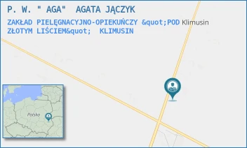 ZAKŁAD PIELĘGNACYJNO-OPIEKUŃCZY "POD ZŁOTYM LIŚCIEM" - P. W. " AGA"  AGATA JĄCZYK - KLIMUSIN 24,  KLIMUSIN